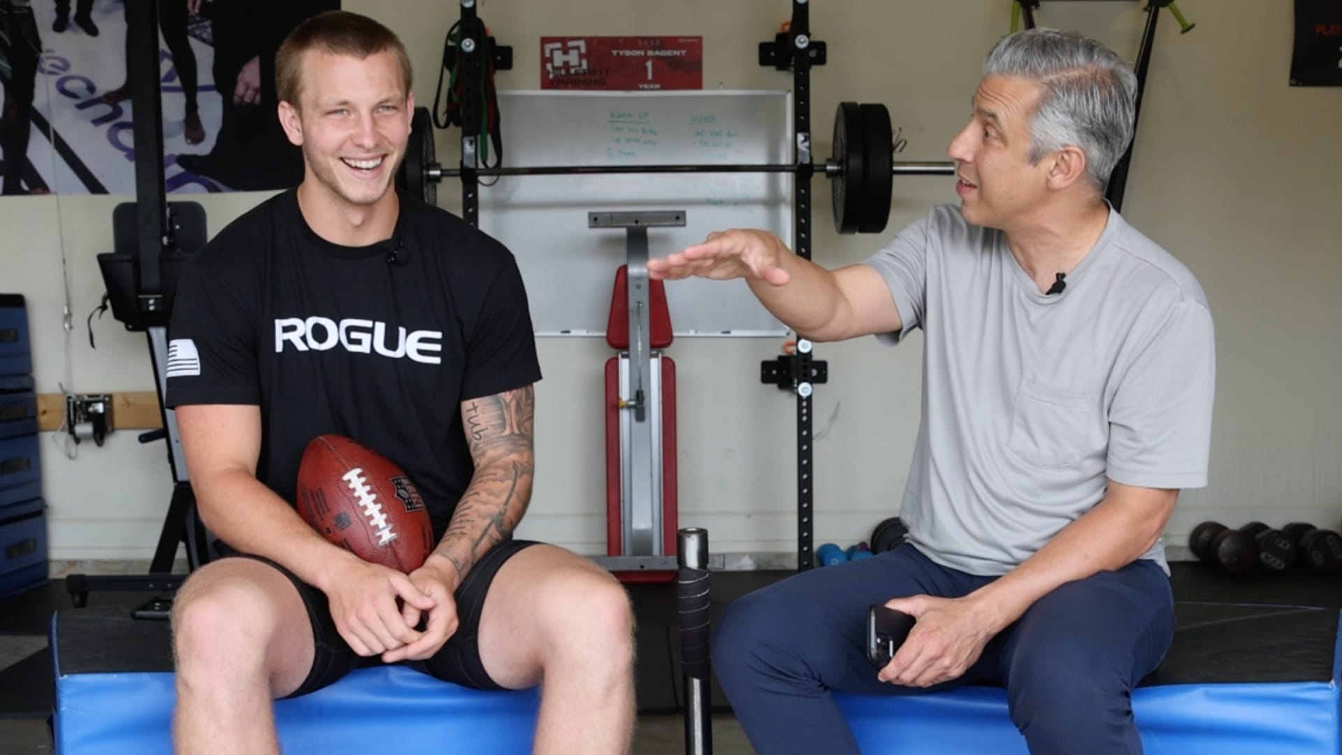 Chicago Bears quarterback Tyson Bagent, CHGO's Mark Carman